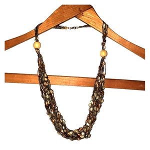 10/$20⚔  Lightweight wood and yarn necklace